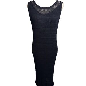 StitchDrop Scottsdale Crochet Maxi Dress Womens Medium Black Boho Indie Festival